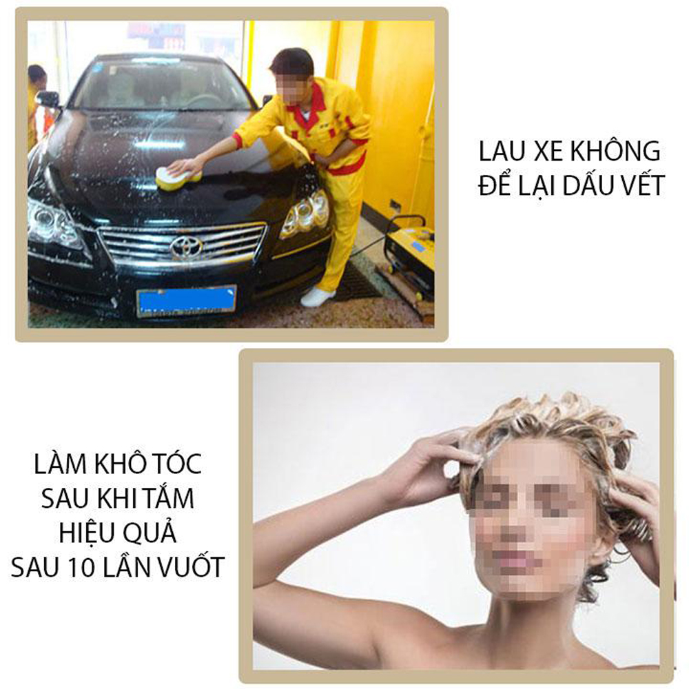 Khăn lau ô tô, khăn lau da nhân tạo siêu thấm hút lau sạch nước và bụi bẩn trên xe ô tô một cách nhanh chóng, kích thước 43x32 và 66x43 cm