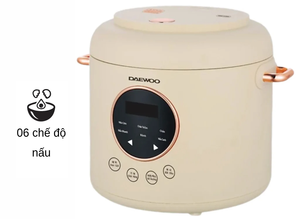 Nồi cơm điện đa chức năng Daewoo DWRC-210MW 1 Lít lòng nồi phủ Ceramic - Hàng chính hãng