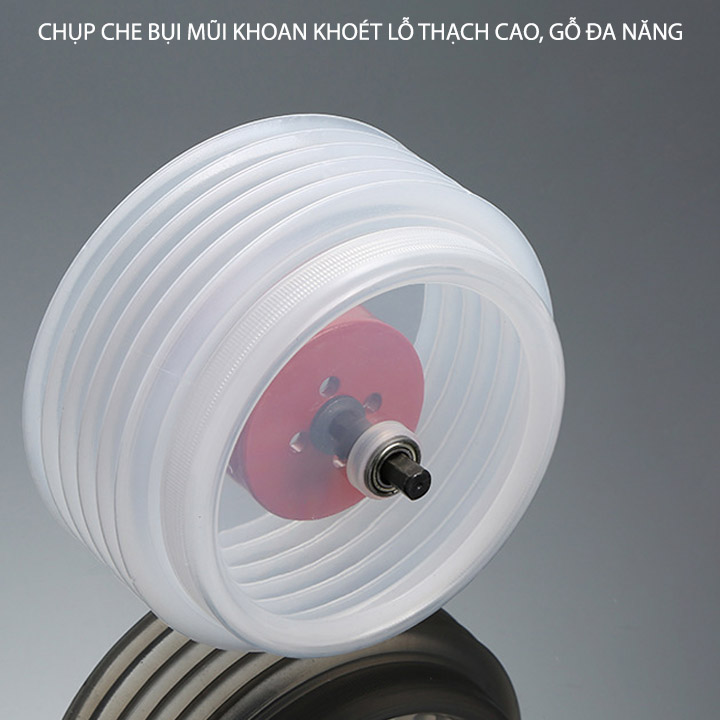 Chụp che chống bụi khoan lỗ trần thạch cao, gỗ để lắp đèn downlight, loại D125-160 tùy chọn
