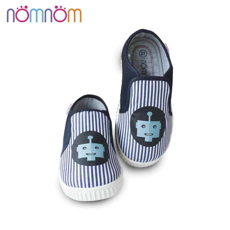 Giày slipon bé trai NomNom EPG1934 kẻ xanh