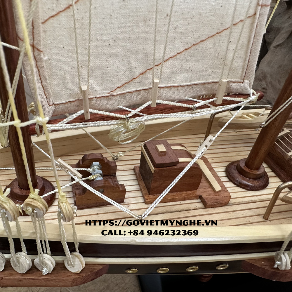 Mô hình du thuyền gỗ trang trí du thuyền Atlantic - Quà tặng mỹ nghệ trang trí-Thân tàu dài 60cm -Gỗ tự nhiên