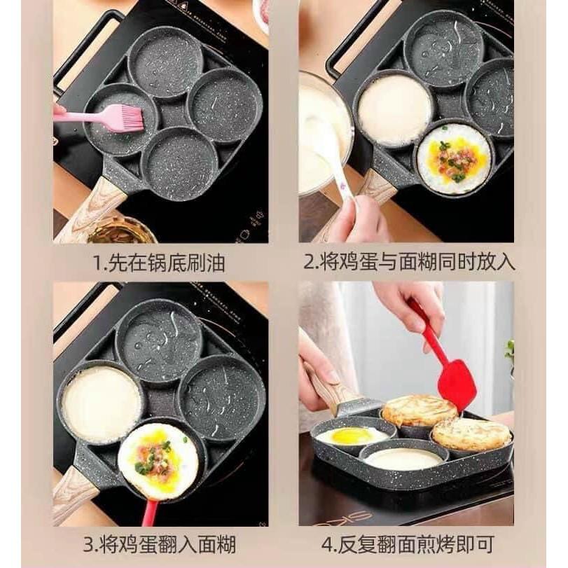 Chảo chống dính chia 3 - 4 ngăn chiên rán đa năng tiện dụng NẤU BẾP TỪ VÀ BẾP GA