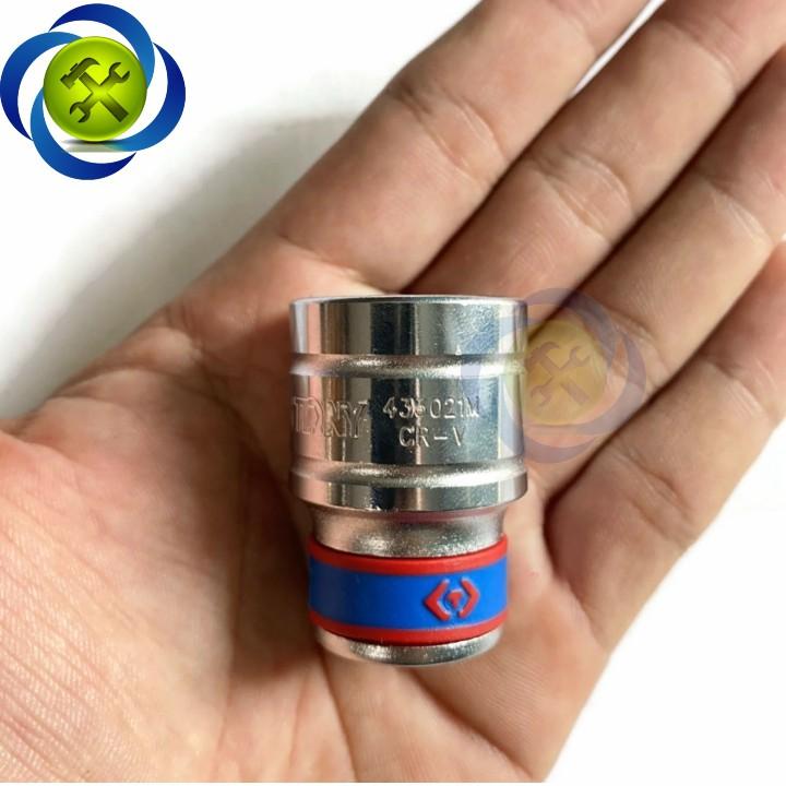 Tuýp 21mm 1/2 Kingtony 433021M 12 cạnh màu trắng dài 38mm