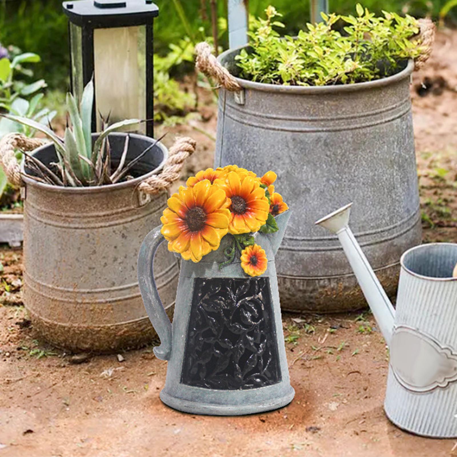 Solar Watering Can Lights Garden Statue Lights Resin Crafts for Lawn Decor