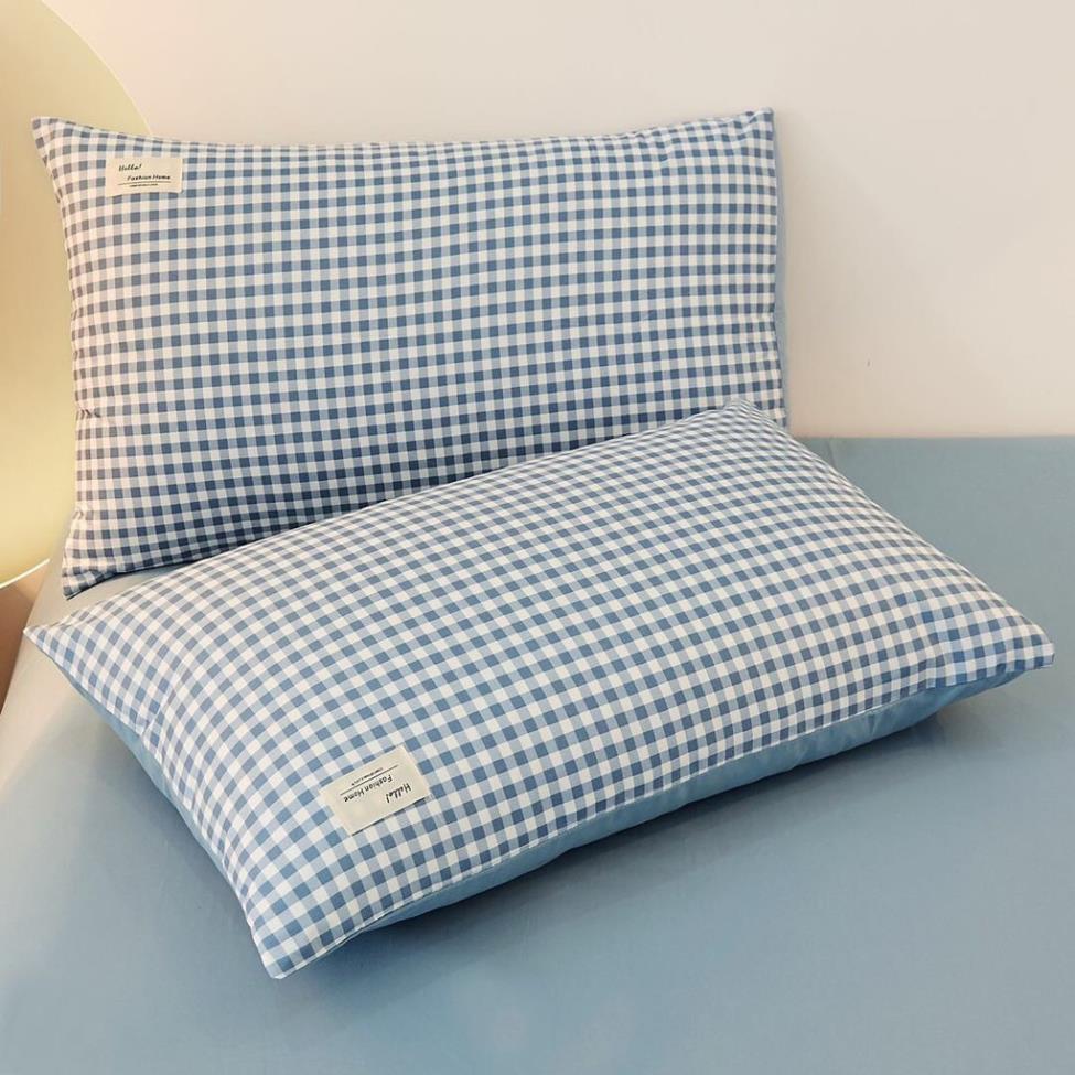 Bộ chăn ga gối Cotton TC sọc caro 4 món đủ kích thước 1m2 đến 2m*2m2