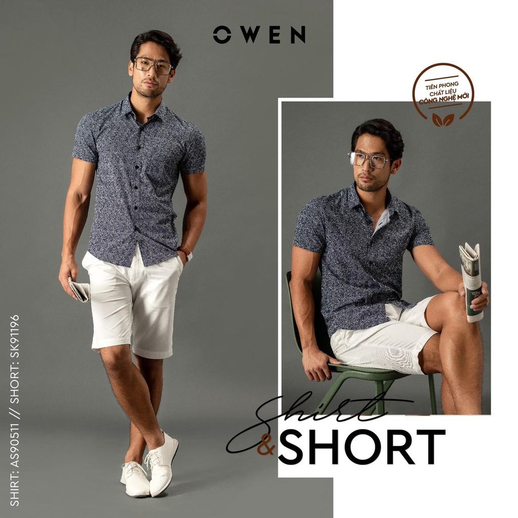 OWEN - Áo sơ mi ngắ tay Owen Slimfit chất sợi tre - Áo sơ mi nam AS90511N