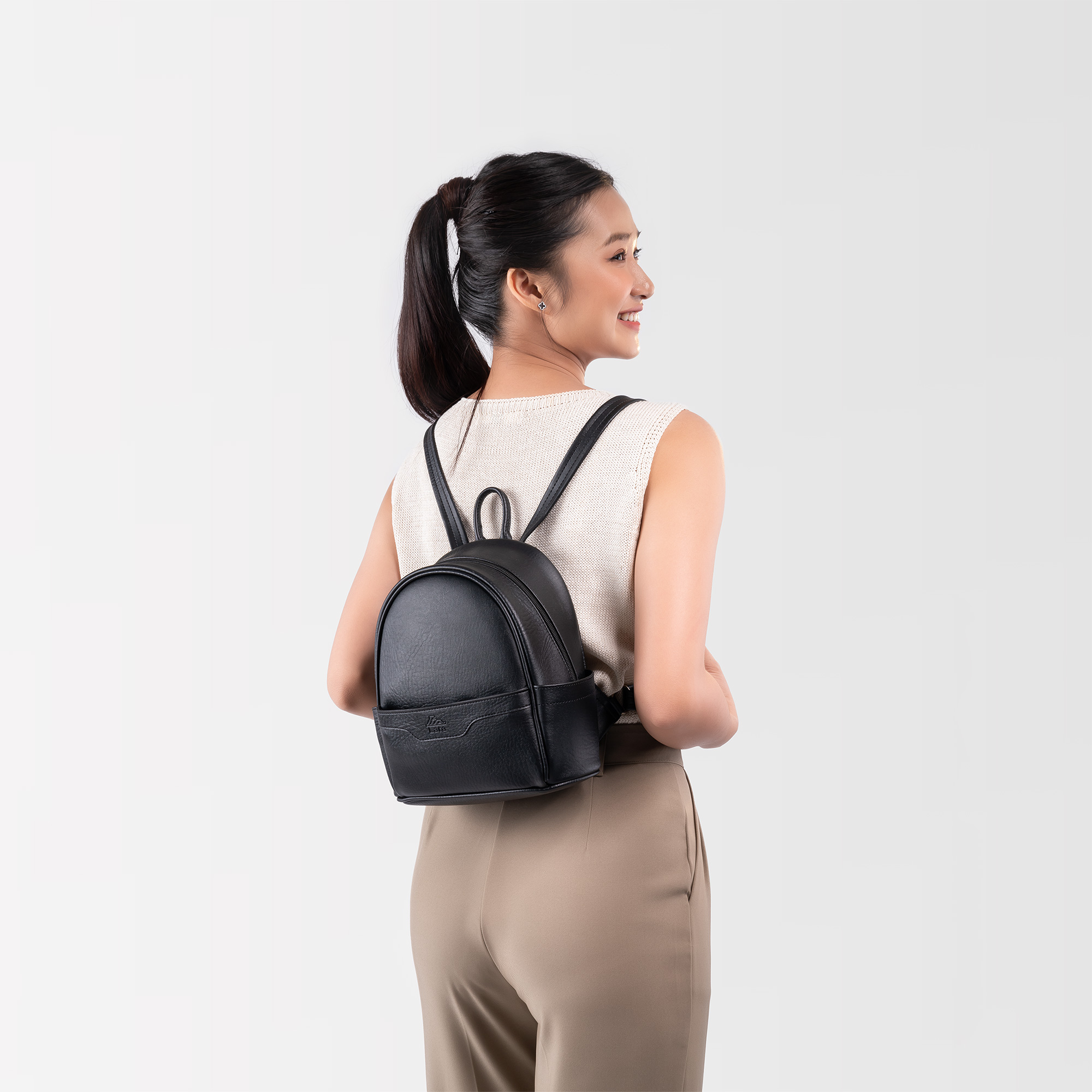 Balo da nữ mini phối ngăn họa tiết Lata BAL61