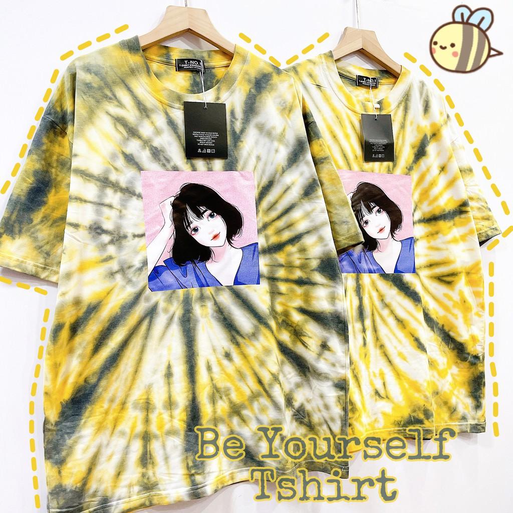 Áo loang tie dye unisex form rộng Tie Boutique nhiều hình - xoáy vàng đen