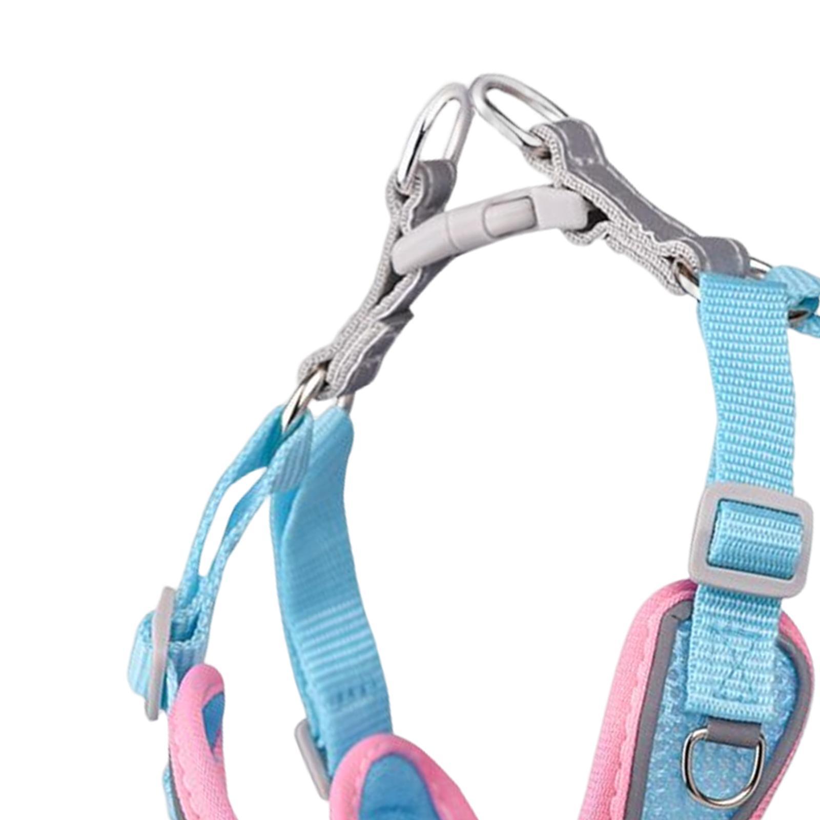 Dog Harness and Leash Set Padded Mesh Vest for Training Walking S Pink