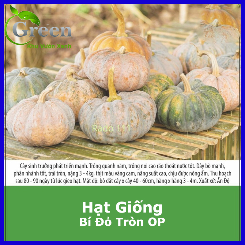 Hạt Giống Bí Đỏ Tròn OP Xuất Xứ Ấn Độ