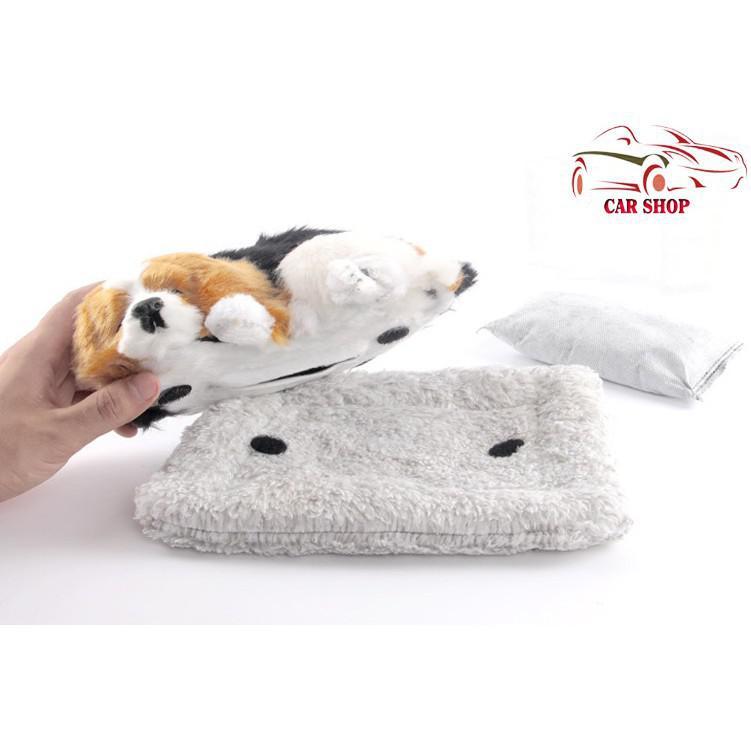 Mô phỏng hình con chó bông trang trí xe oto có than hoạt tính khử mùi
