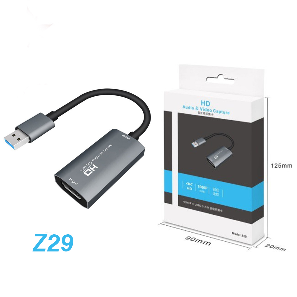 Cáp chuyển đổi HDMI to USB 3.0 Video Capture 1080P 4K Card Video Live Streaming hỗ trợ ghi hình từ điện thoại, PS4 - hàng chính hãng