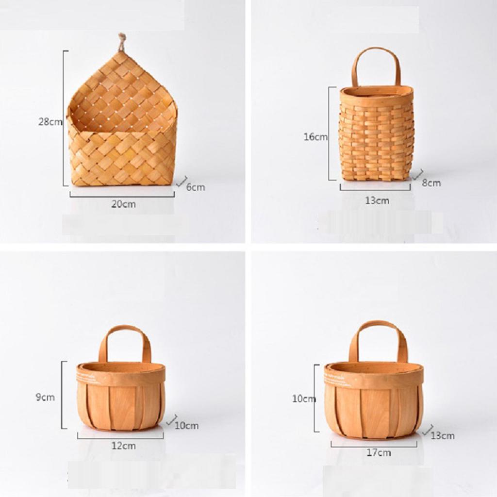 2-3pack Woven Storage Basket Hanging Laundry Basket Flower Container Storage Bin