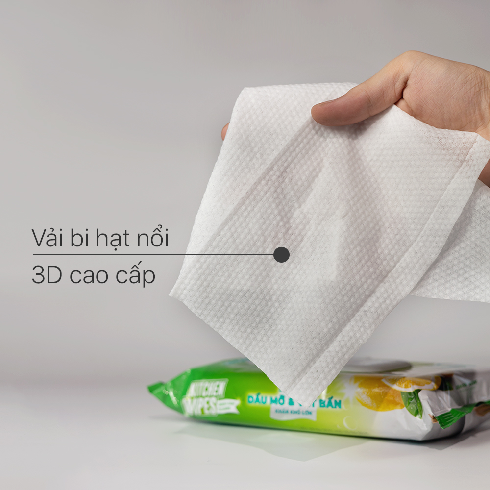 Khăn giấy ướt lau bếp Ecowipes khổ lớn 30x20 cm Kitchen Wipes gói 42 tờ loại bỏ dầu mỡ và vết bẩn nhanh chóng