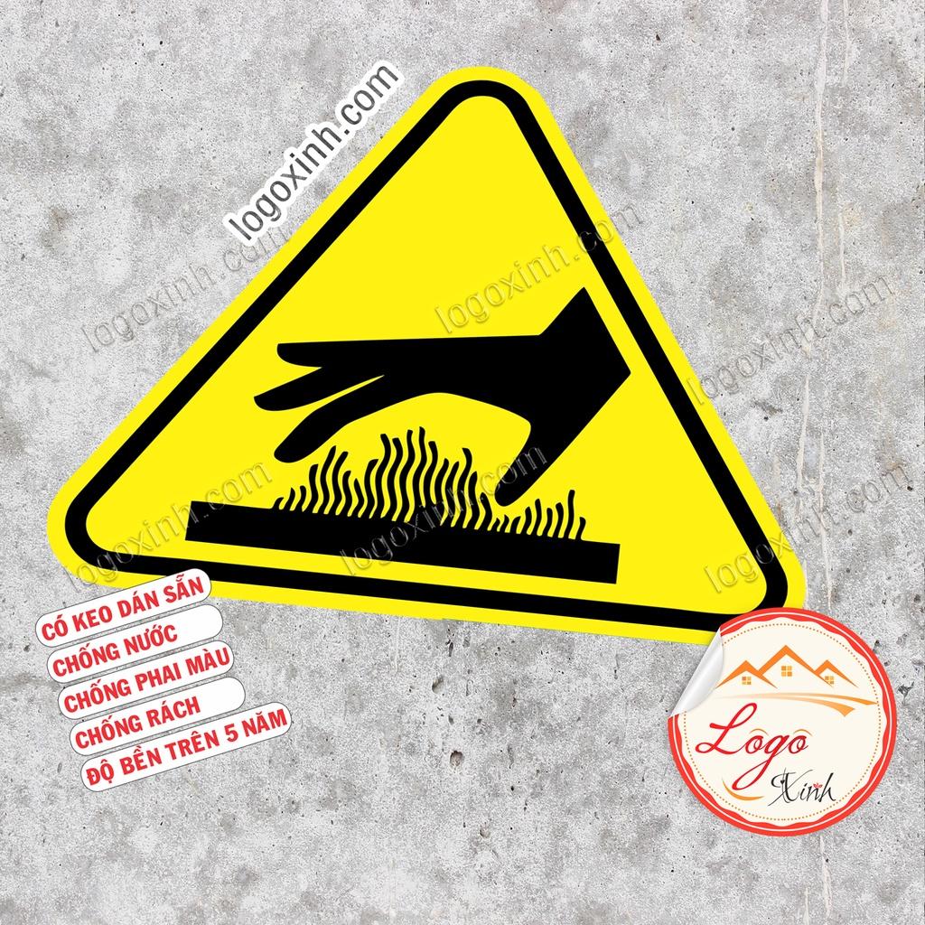 LOGO TEM STICKER BIỂN CẢNH BÁO CẨN THẬN BỎNG TAY, HOT SURFACE CAUTION BURN HAZARD- BIỂN CẢNH BÁO AN TOÀN LAO ĐỘNG