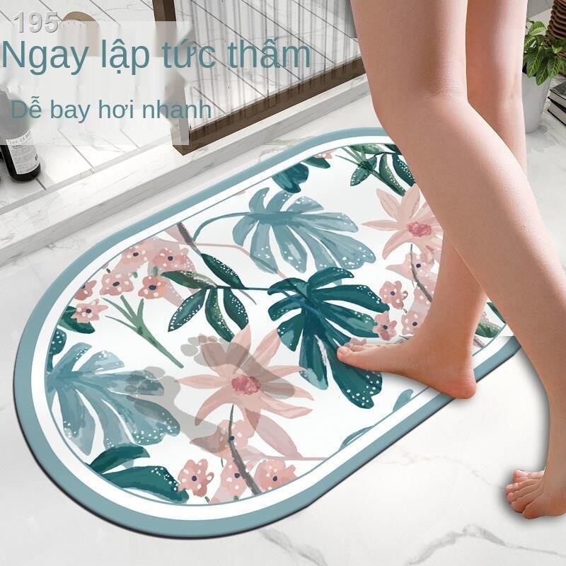 Đệm thấm hút bùn tảo cát mềm đơn giản hình bầu dục làm khô nhanh thảm chân nhà vệ sinh phòng tắm cửa chống trư