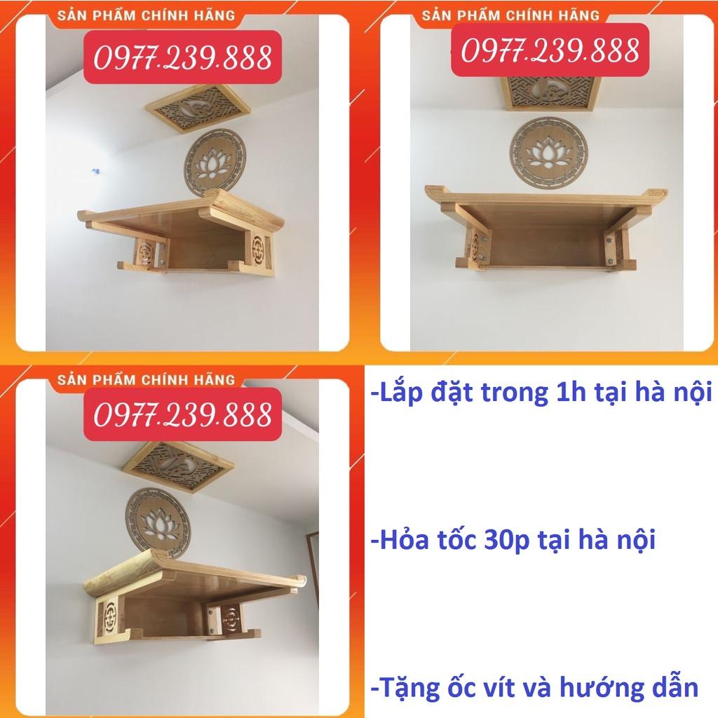 Bàn thờ gỗ sồi 69cm kèm chắn khói