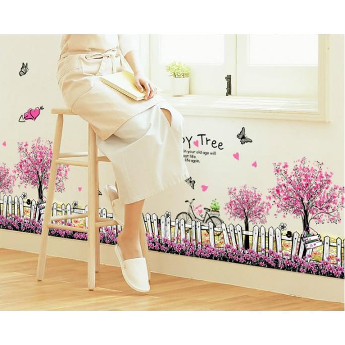 Decal trang trí tường Cây cầu gỗ cho Thú