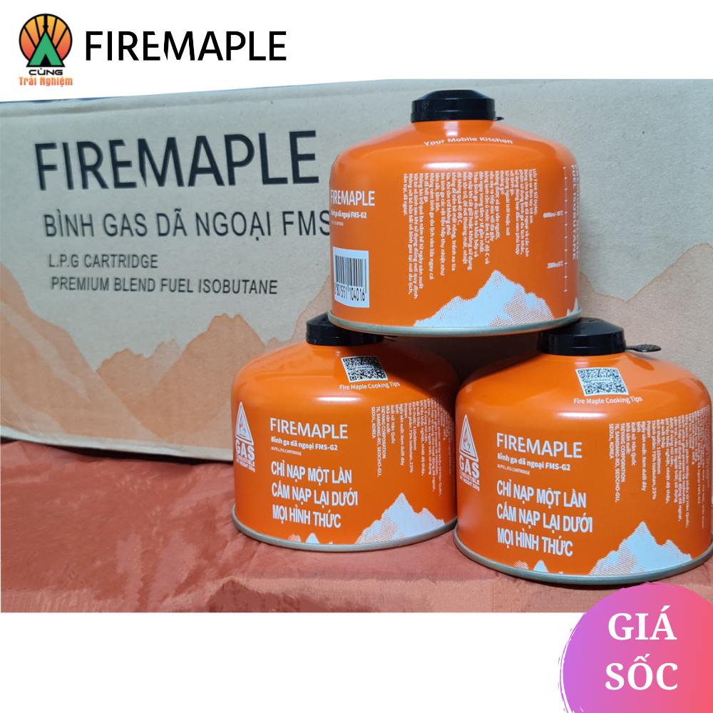 Lon Gas Du Lịch Chuyên Dụng Dã Ngoại Fire Maple FMS-G2 520ml Cho Hoạt Động Nấu Ăn Ngoài Trời