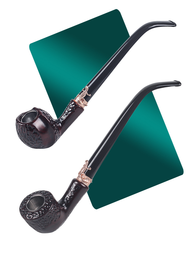 tẩu thuốc nhựa sừng cán dài cực đẹp sang trọng dài 24 cm, kèm theo hộp đựng