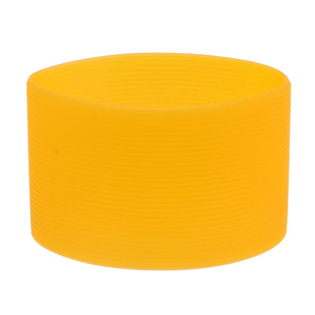 2xOutdoor Silicone Round Non- Water Bottle Mug Cup Sleeve Cover Orange