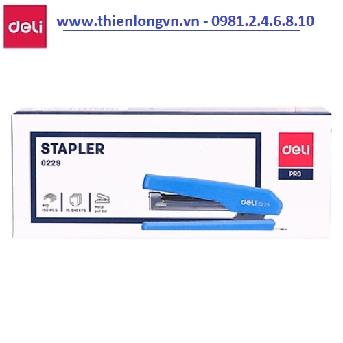 Dập ghim số 10 Deli - 0229 màu xanh