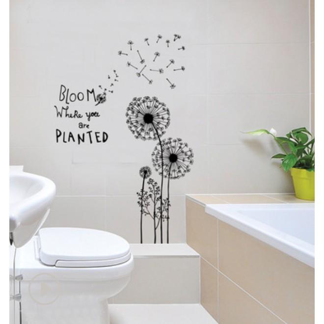 Decal dán tường trang trí - HOA BỒ CÔNG ANH TRẮNG ĐEN BLOM