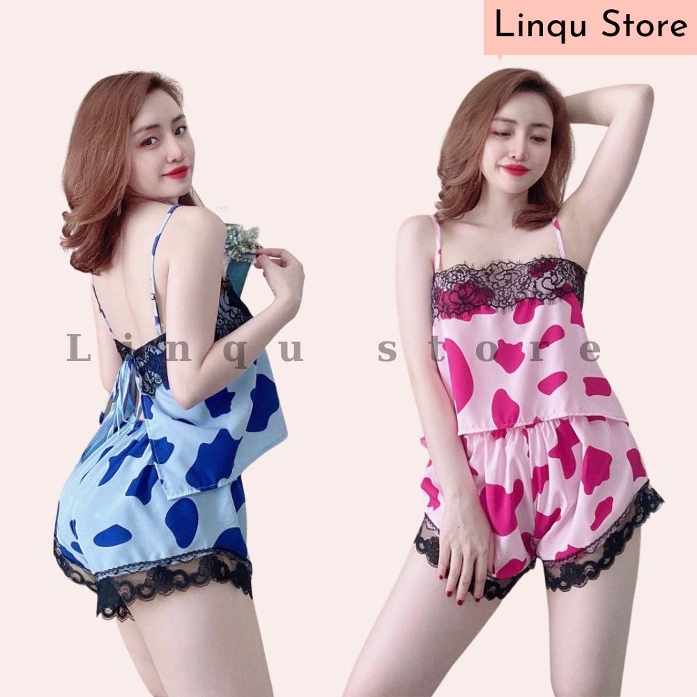 Đồ Ngủ Sexy Áo 2 Dây Cột Sau Lưng Chất Lụa 100D mềm mát Freesize - Linqu Sleepwear