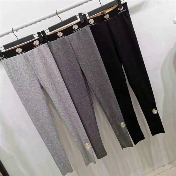 Quần Legging Hoa Cúc Gân Tăm