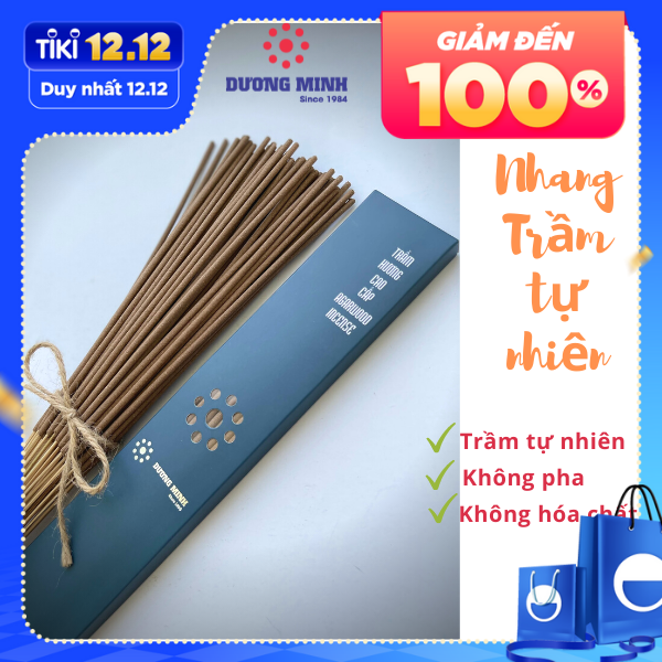 Nhang Trầm Hương cao cấp Dương Minh nhang sạch 100% từ trầm tự nhiên nhang cây thơm từ trầm không hương liệu hóa chất hương trầm an toàn nhang cây 30cm