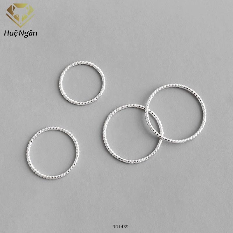 Nhẫn bạc 925 Huệ Ngân - Vòng xoắn trơn không đá RR1439