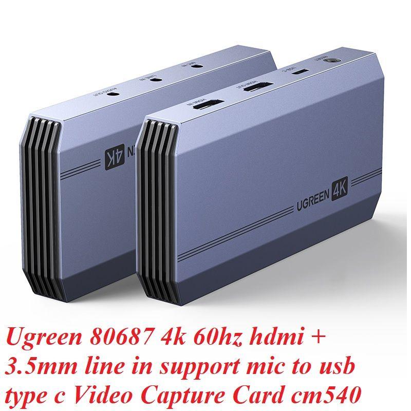 Ugreen UG80687CM540TK 4K30Hz Bộ chuyển HDMI + 3.5mm sang USB-C dùng ghi hình Livestream Capture - HÀNG CHÍNH HÃNG
