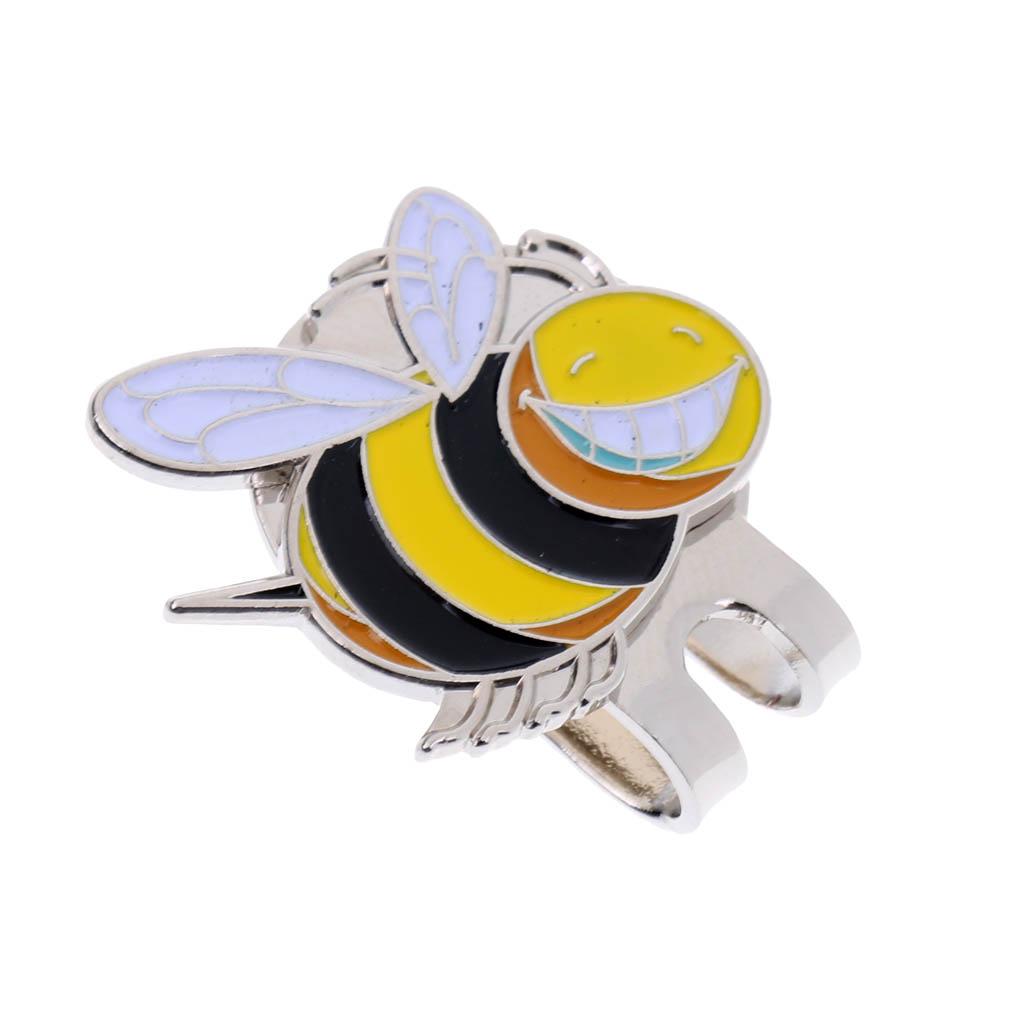 2xPortable Alloy Golf Ball Marker with Magnetic Golf Hat Clip Little Bee