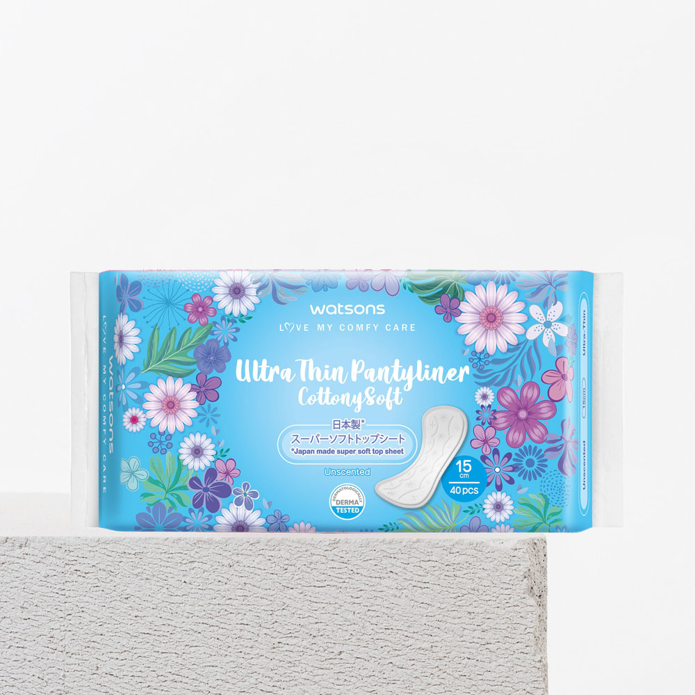 Băng Vệ Sinh Hằng Ngày Watsons Ultra Thin Pantyliner Unscented Cottony Soft Không Hương 15cm 40Miếng