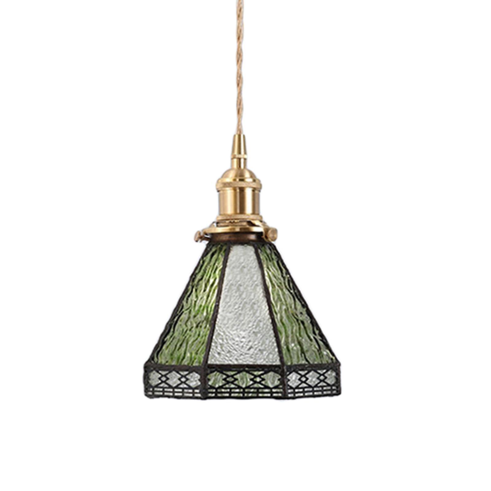 Boho Pendant Light Glass Shade Hanging Chain Ceiling Lights Decorative Pendant Lighting for Kitchen Island Indoor Porch Stairway Living Room