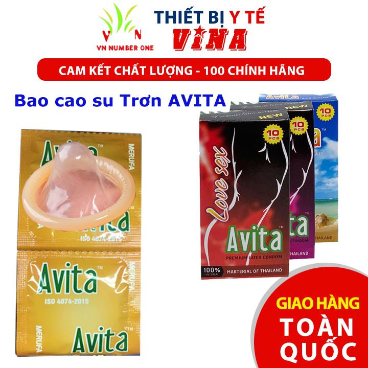 Bao cao su trơn AVITA, nguyên liệu nhập khẩu Hộp 10 Cái