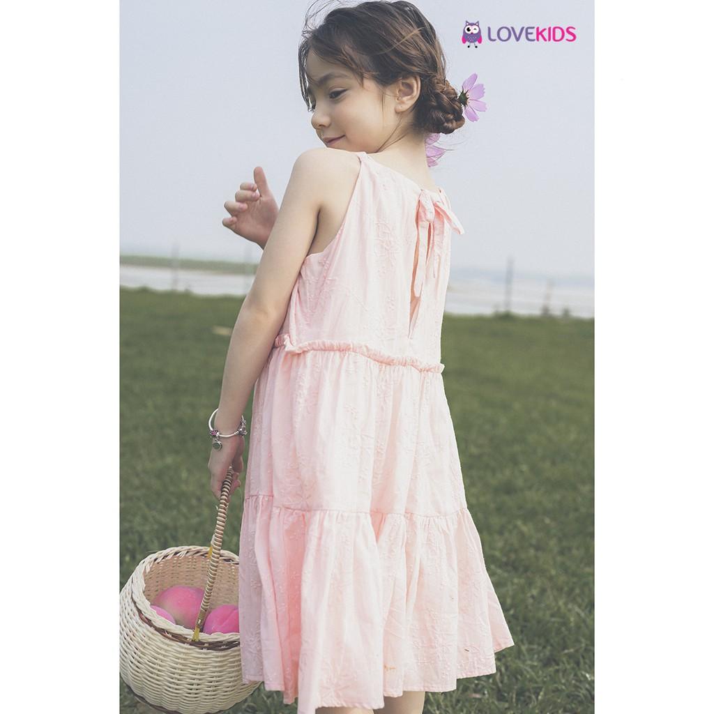 Váy hai dây cổ yếm dáng xoè (Hồng) GMG21DR01301 - Lovekids