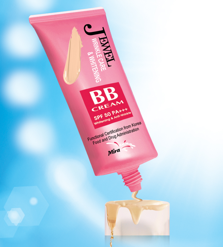 Kem Lót BB Đa Chức Năng Mira Jewel Wrinkle Care &amp; Whitening Hàn Quốc 30ml tặng kmf móc khoá