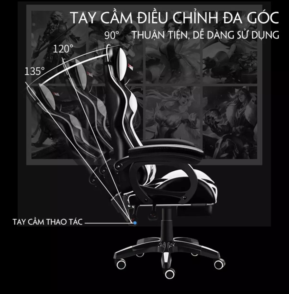 Ghế Gaming CHAHO - Hàng Nhập Khẩu Chính Hãng - Mẫu Mới Nhất
