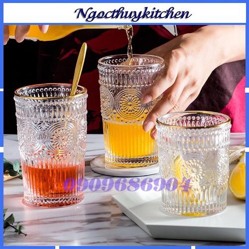 Ly thủy tinh họa tiết nổi cao cấp