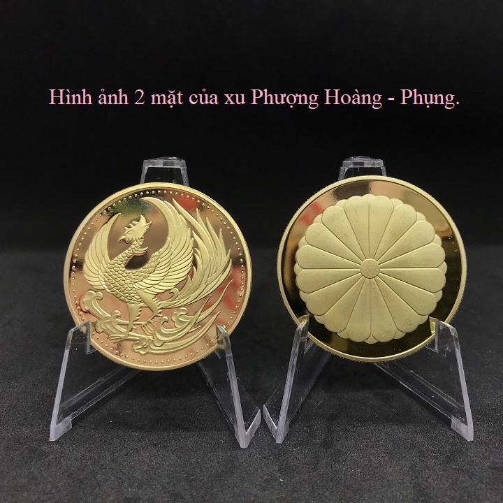 Đồng xu khắc hình chim Phượng Hoàng mạ vàng mang lại may mắn, thịnh vượng - TMT Collection - SP000843