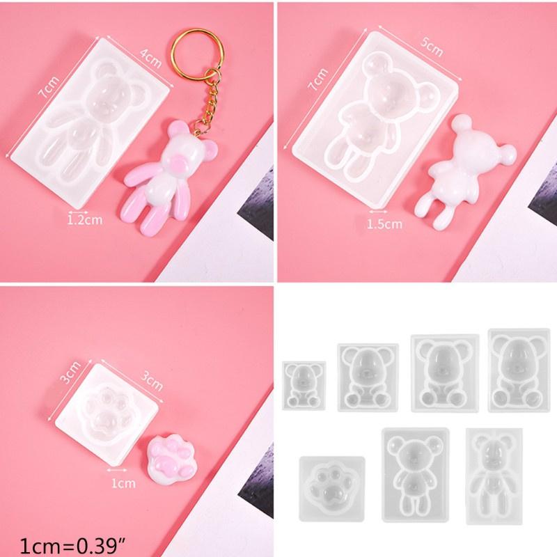 Set 7 Khuôn Silicon Hình Gấu Teddy Đáng Yêu Làm Đồ Trang Sức Handmade