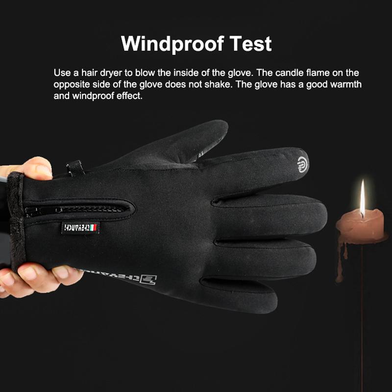Mùa Đông Ấm Găng Tay Xe Đạp 100% Chống Gió Chống Nước Màn Hình Cảm Ứng Thể Thao Ngoài Trời Găng Tay Nam Làm Dày Lạnh Chống Xe Đạp Găng Tay