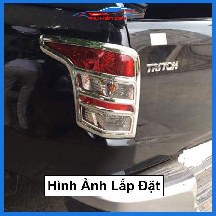 Ốp viền đèn pha hậu mạ crom Triton 2016-2017-2018, 2019-2020 chống trầy trang trí bảo vệ xe