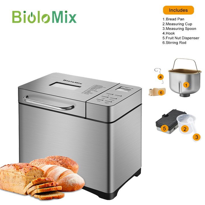 Máy Làm Bánh Mì Tự Động BioloMix BBM013 650W - Hàng Nhập Khẩu