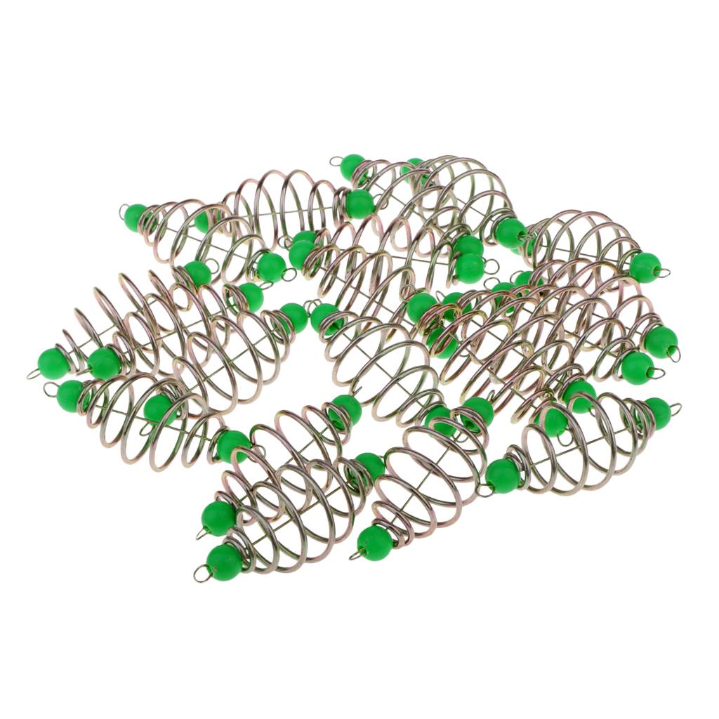 20pcs Spring/Coil Inline Fishing Feeders, Baits Cage Carp Fishing Tackle S