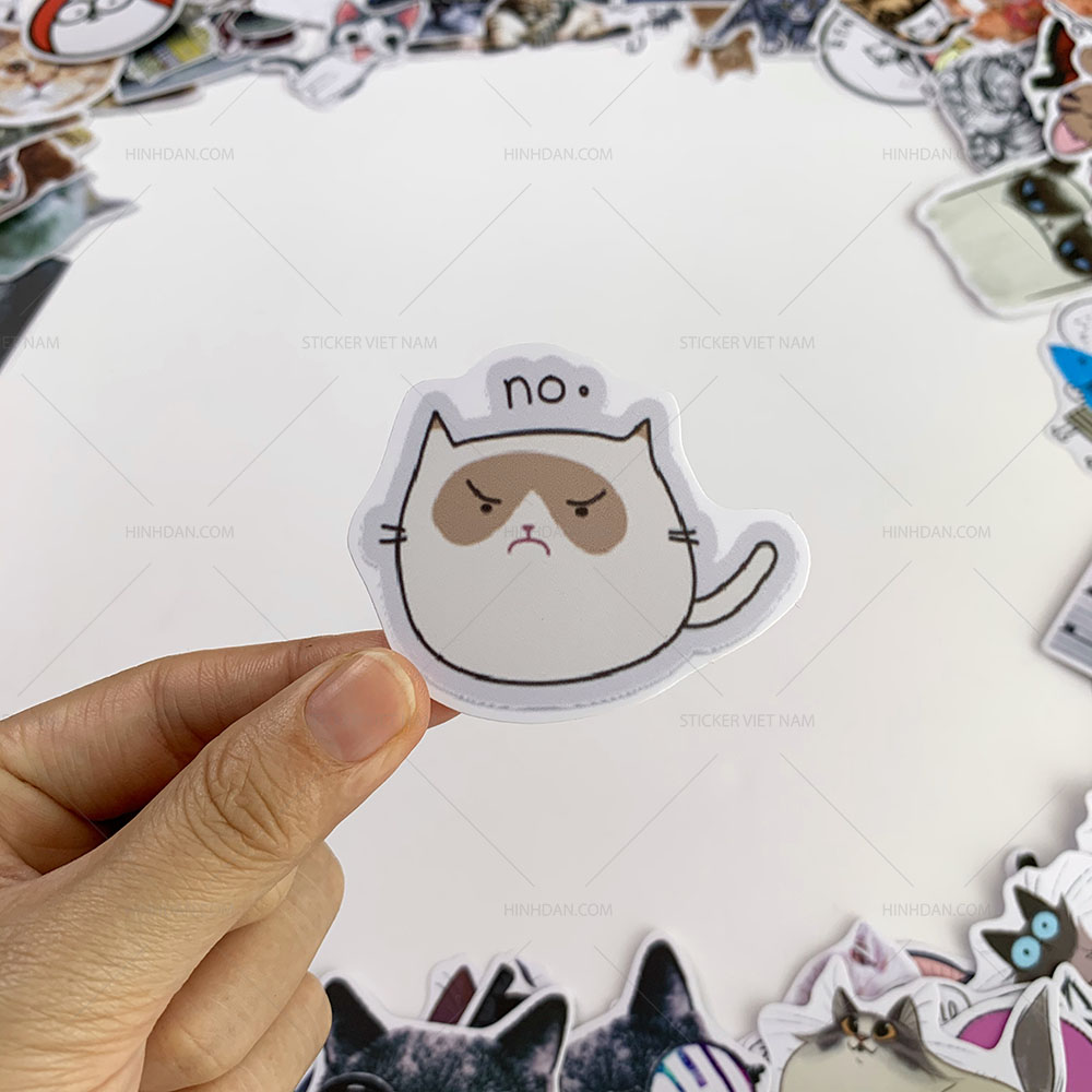 Bộ sticker chủ đề Mèo - Cat - Boss 2019, decal hình dán thú cưng  chống nước, trang trí nón bảo hiểm, điện thoại, lap top