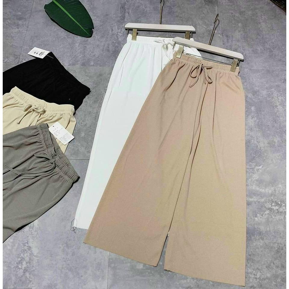 QUẦN SUÔNG ỐNG RỘNG CHẤT THUN TĂM 6 MÀU DÀNH CHO NỮ THỜI TRANG NỮ BANAMO FASHION 941