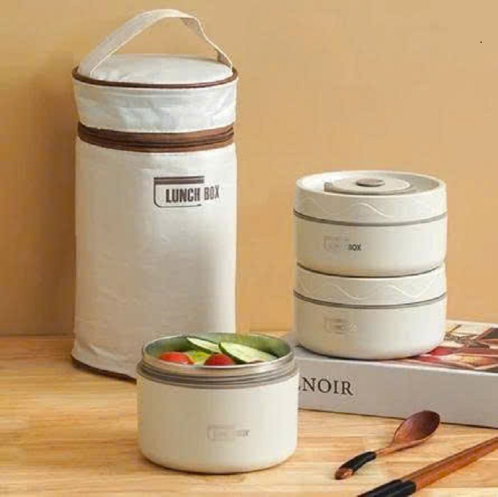 [KoSuyTu] Hộp Cơm Giữ Nhiệt Cao Cấp LUNCHBOX INOX 304 - 2/3/4 Tầng Rời - Tặng Kèm Túi Giữ Nhiệt + Bộ Túi Thìa Dĩa INOX