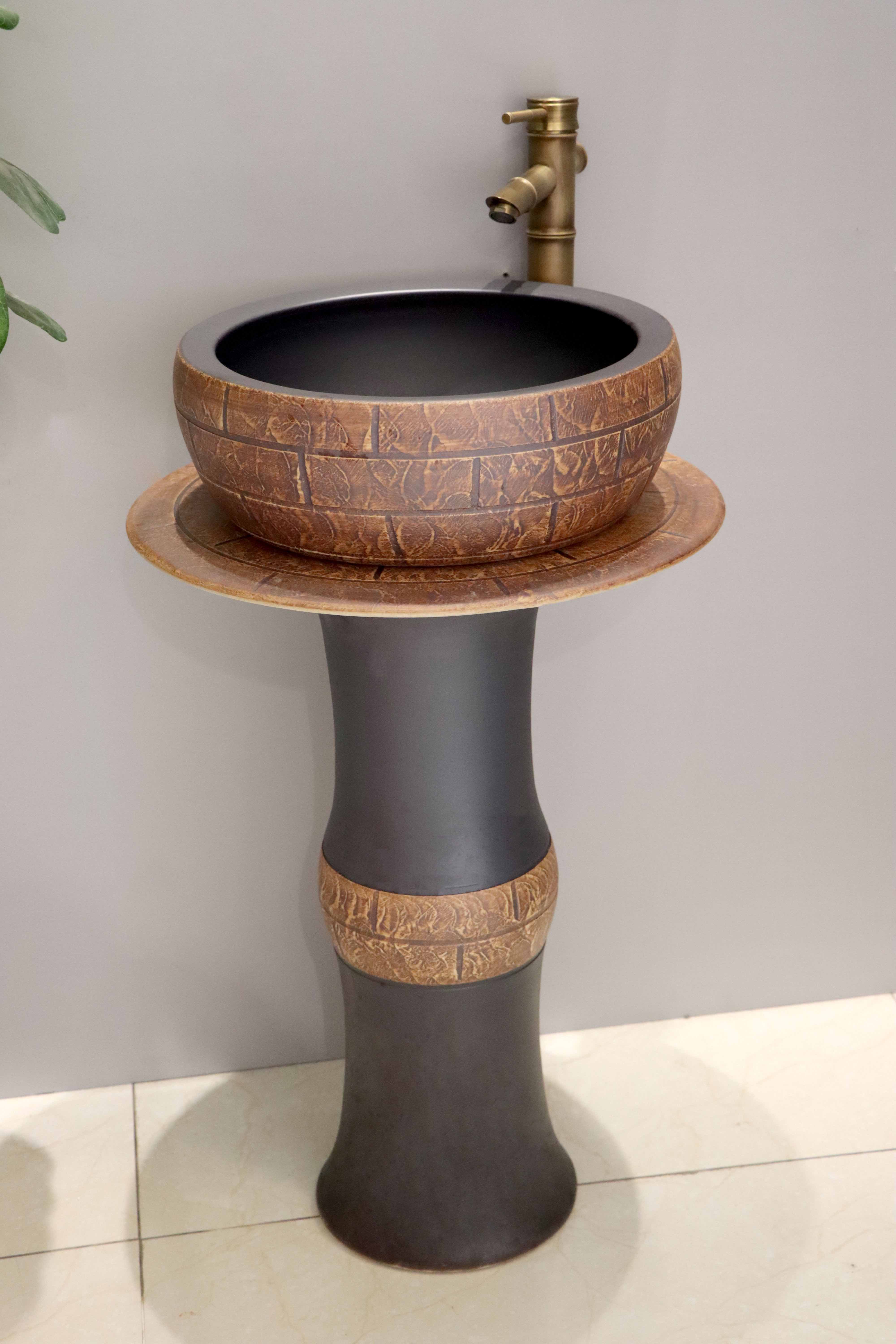 Chậu sứ mỹ thuật chậu lavabo chậu có chân EVEREST EV-CĐC01